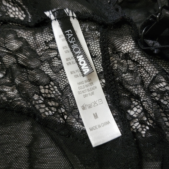 Fashion Nova Intimates & Sleepwear Nwt Fashion Nova Black Lace Teddy With Garter Poshmark